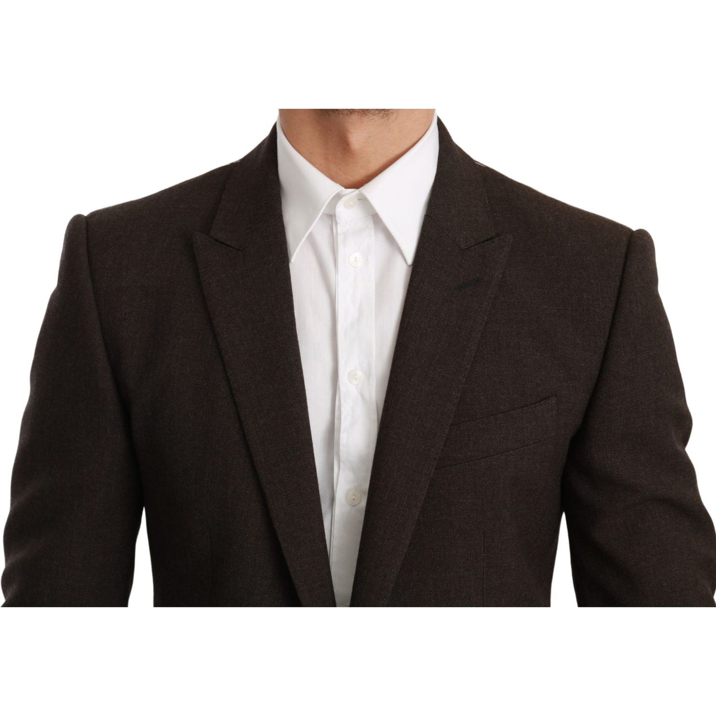 Dolce & Gabbana Brown Slim Fit Coat Jacket MARTINI Blazer KOS1774-48