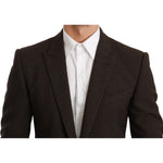 Dolce & Gabbana Brown Slim Fit Coat Jacket MARTINI Blazer KOS1774-48