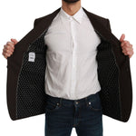 Dolce & Gabbana Brown Slim Fit Coat Jacket MARTINI Blazer KOS1774-48