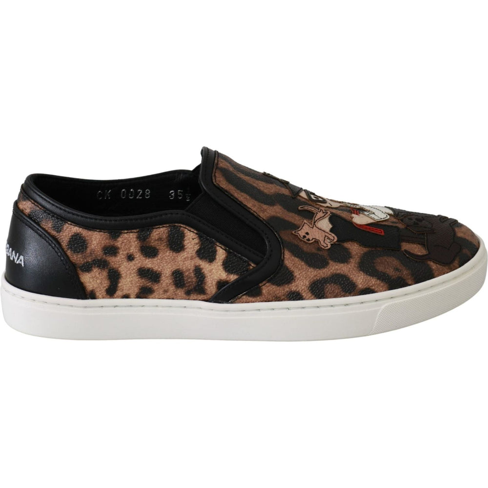 Dolce & Gabbana Leather Leopard #dgfamily Loafers Shoes LA6483-35.5