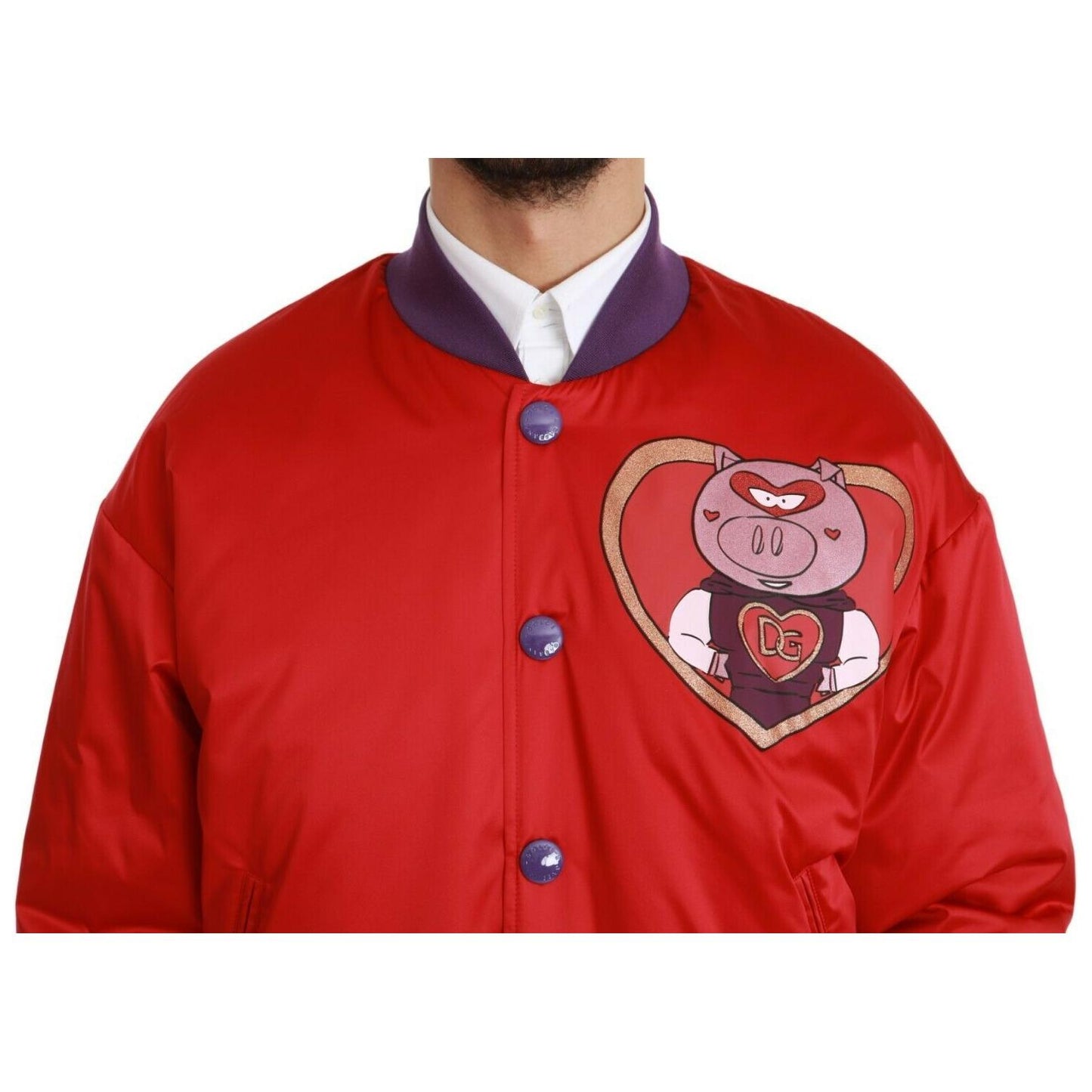 Dolce & Gabbana Red YEAR OF THE PIG Bomber Jacket JKT2610-44