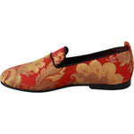 Dolce & Gabbana Red Gold Brocade Slippers Loafers Shoes MV2702-39