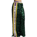 Dolce & Gabbana Green Sequin Trousers Queens Angel Pants PAN71051-36