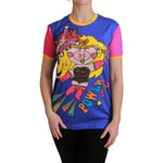 Dolce & Gabbana Purple PIG SUPERGIRL Top Cotton T-shirt TSH4553-36