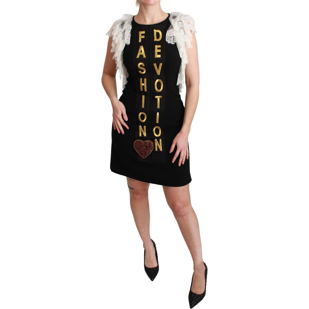 Dolce & Gabbana Black Fashion Devotion Sheath Mini Dress DR2558-38