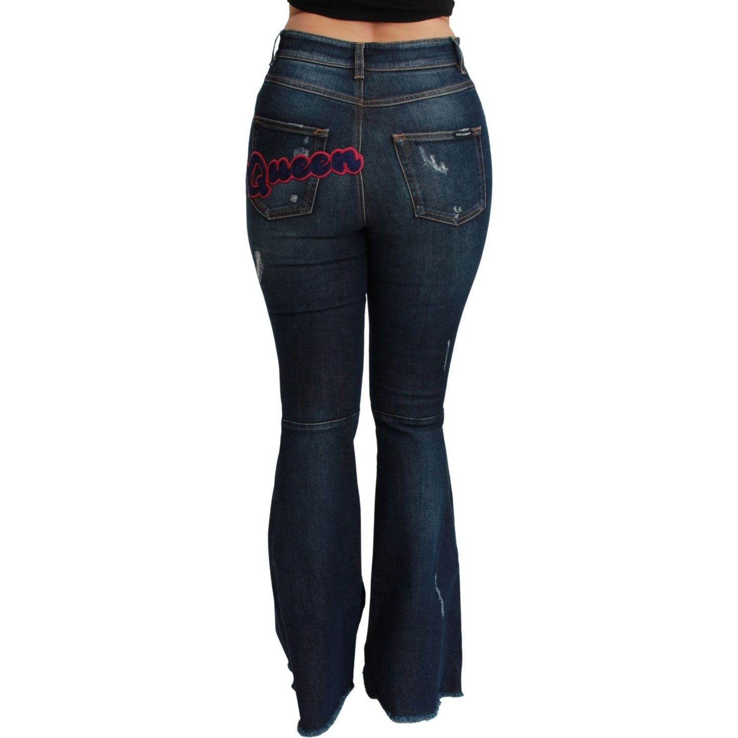 Dolce & Gabbana Blue Denim Cotton Stretch Flared Jeans PAN71050-36