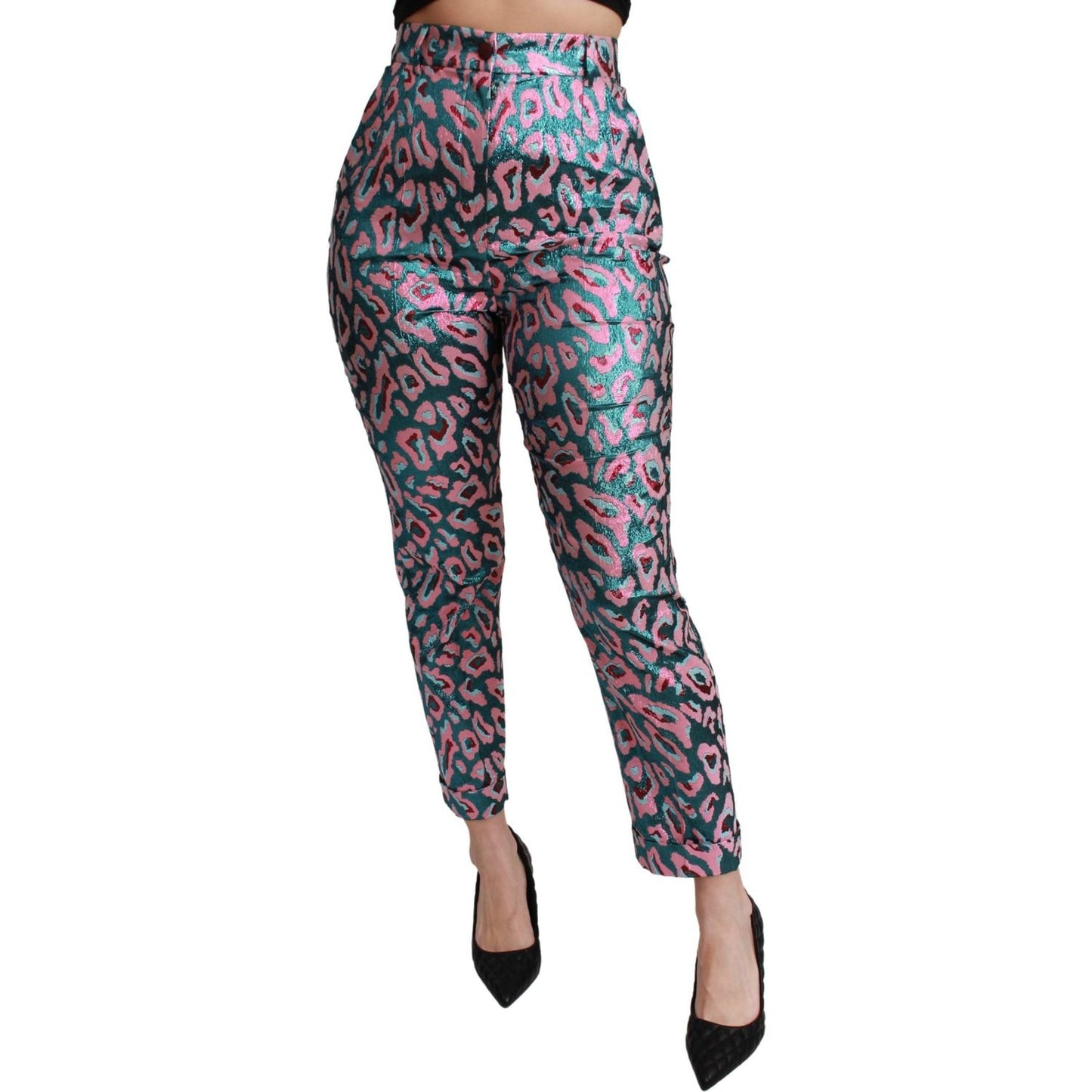 Dolce & Gabbana Multicolor Patterned Cropped High Waist Pants PAN71055-40