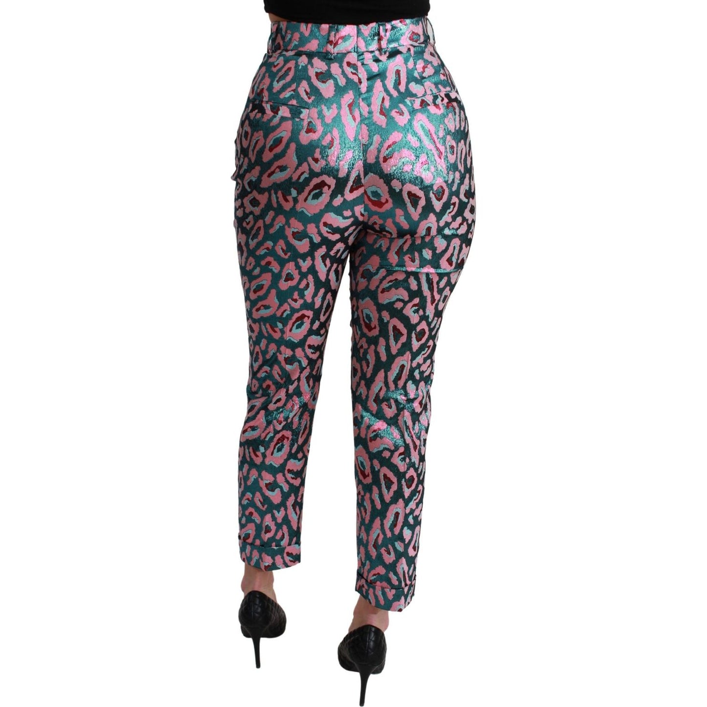 Dolce & Gabbana Multicolor Patterned Cropped High Waist Pants PAN71055-40