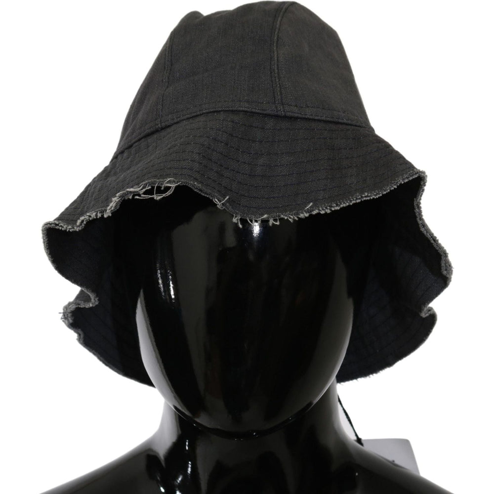 Costume National Black Washed Wide Brim Outdoor Bucket Hat HAT20001