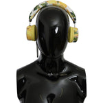 Dolce & Gabbana White Yellow Lemon Print Headset Headphones SMY7142