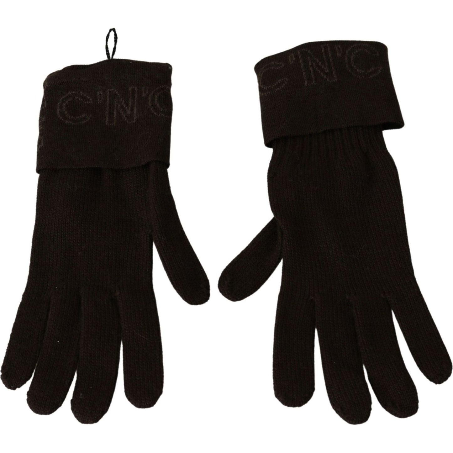 Costume National Brown Wool Knitted One Size Wrist Length Gloves LB3012