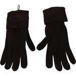 Costume National Brown Wool Knitted One Size Wrist Length Gloves LB3012