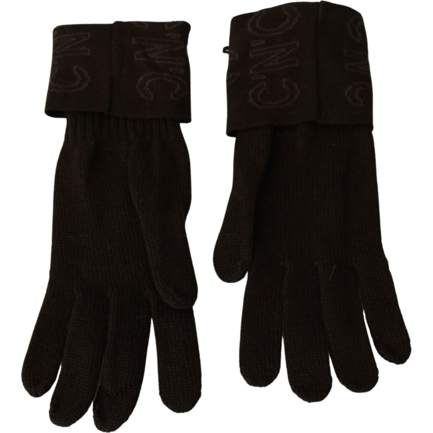 Costume National Brown Wool Knitted One Size Wrist Length Gloves LB3012