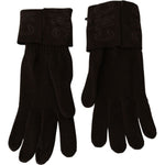 Costume National Brown Wool Knitted One Size Wrist Length Gloves LB3012