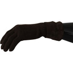 Costume National Brown Wool Knitted One Size Wrist Length Gloves LB3012