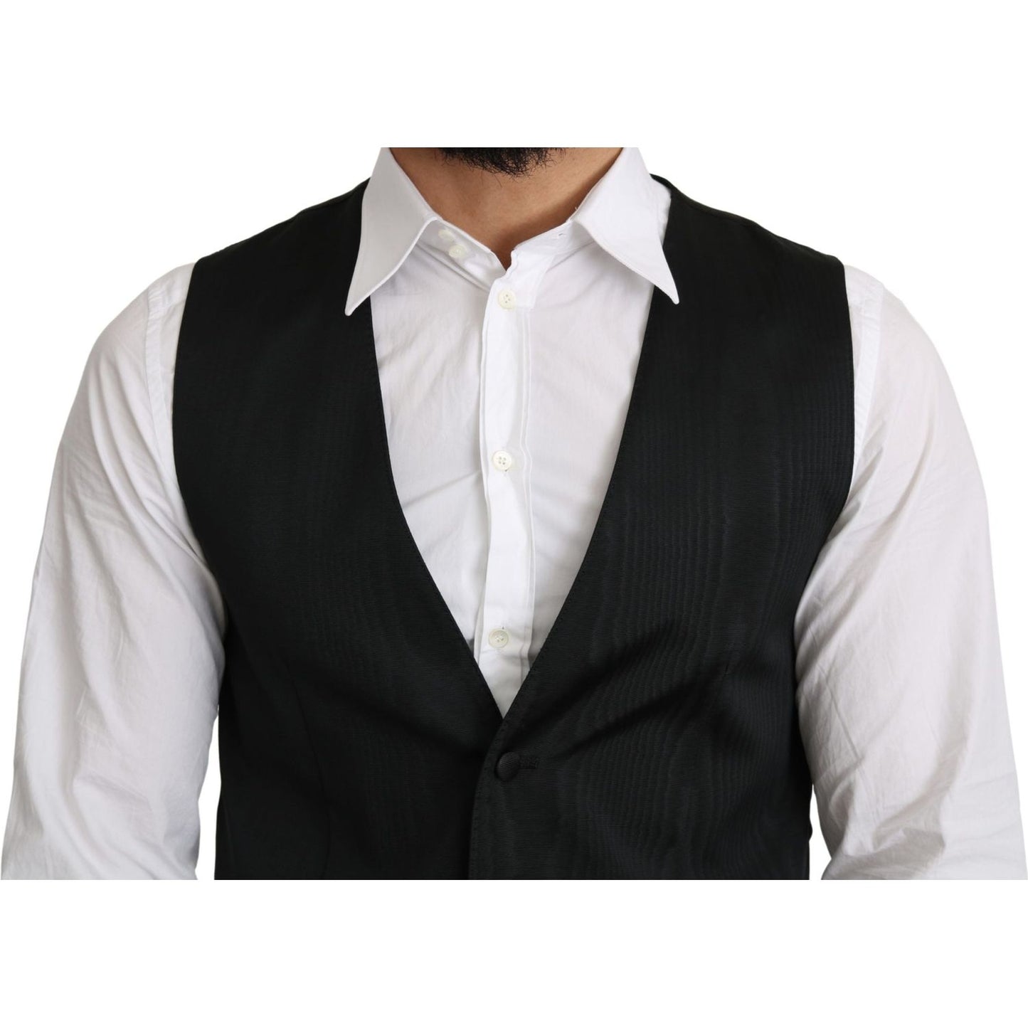 Dolce & Gabbana Gray 100% Silk Formal Coat Vest TSH5051-46