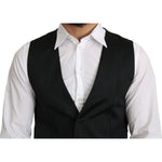Dolce & Gabbana Gray 100% Silk Formal Coat Vest TSH5051-46
