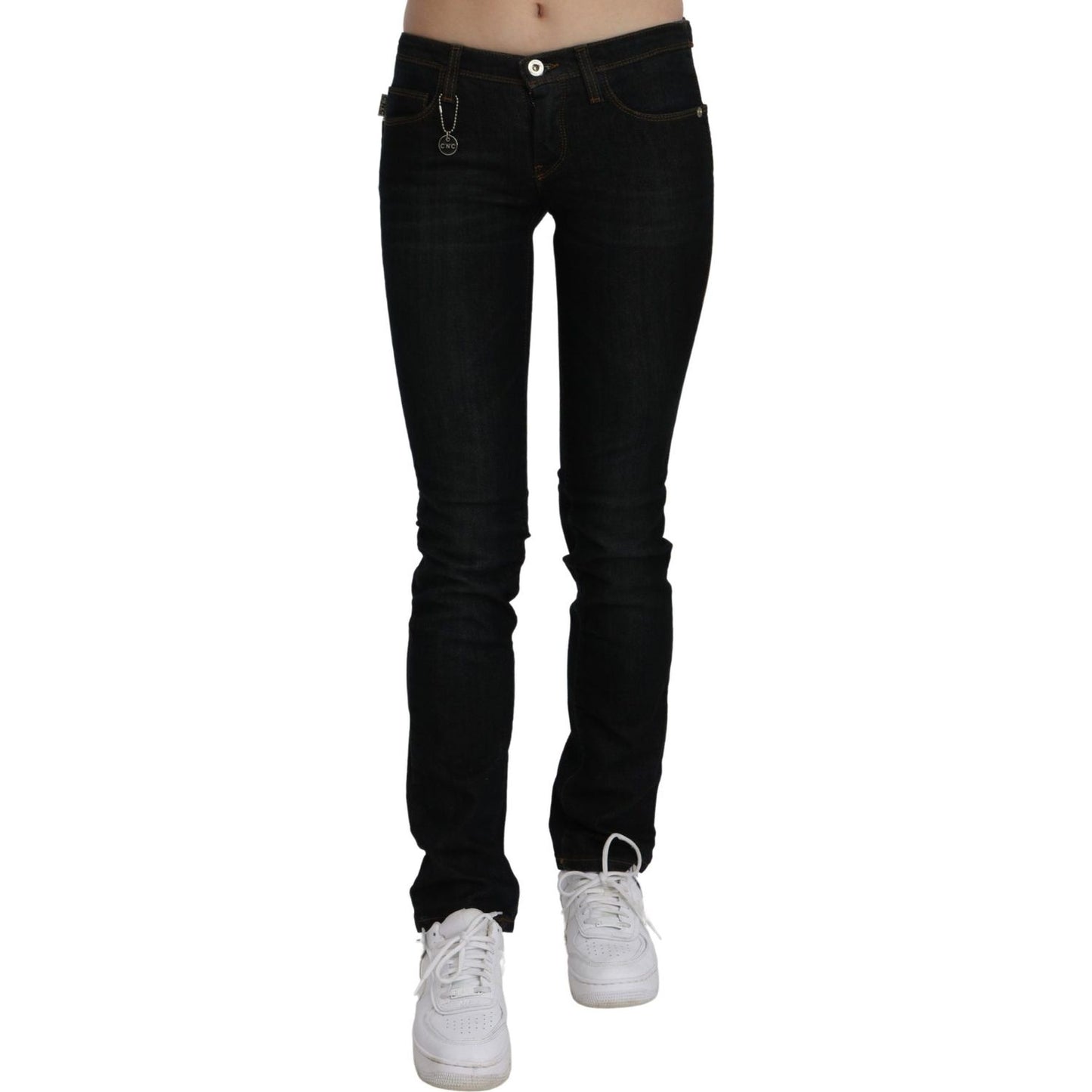 Costume National Black Mid Waist Skinny Denim Cotton Jeans PAN70658-24