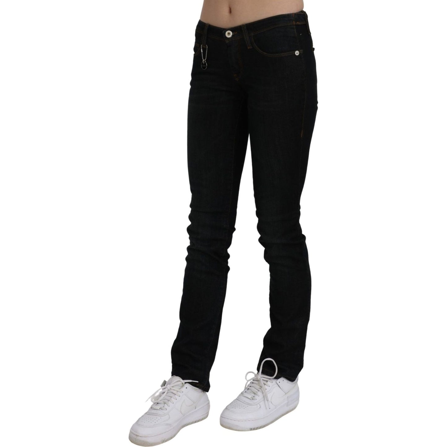 Costume National Black Mid Waist Skinny Denim Cotton Jeans Jeans & Pants