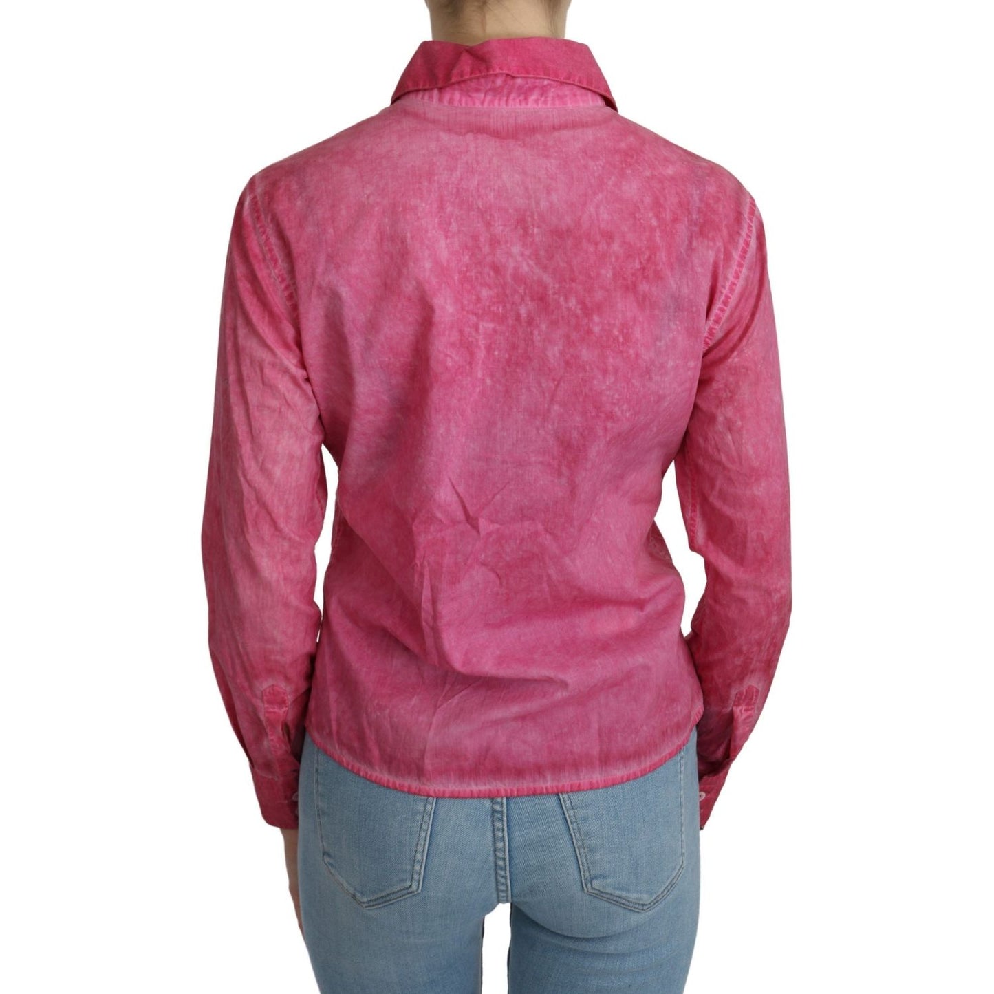 Ermanno Scervino Pink Collared Long Sleeve Shirt Blouse Top TSH4881-42