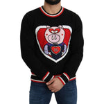 Dolce & Gabbana Black Cashmere Pig of the Year Pullover Sweater TSH5092-46