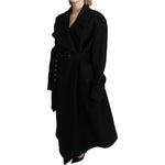 Dolce & Gabbana Virgin Wool Black Blazer Trenchcoat Jacket JKT2638-40