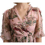 Dolce & Gabbana Pink Bengal Cat Print A-line Maxi Silk Dress DR2604-38