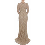 Dolce & Gabbana Beige Floral Lace Sheath Maxi Dress NOC10124-40