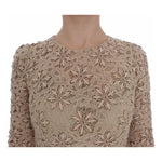 Dolce & Gabbana Beige Floral Lace Sheath Maxi Dress NOC10124-40