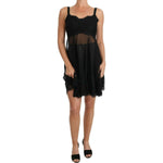 Dolce & Gabbana Black Silk Lace Dress Chemise Lingerie BIK099-it1