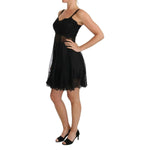Dolce & Gabbana Black Silk Lace Dress Chemise Lingerie BIK099-it1