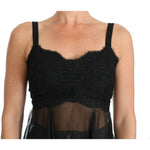 Dolce & Gabbana Black Silk Lace Dress Chemise Lingerie BIK099-it1