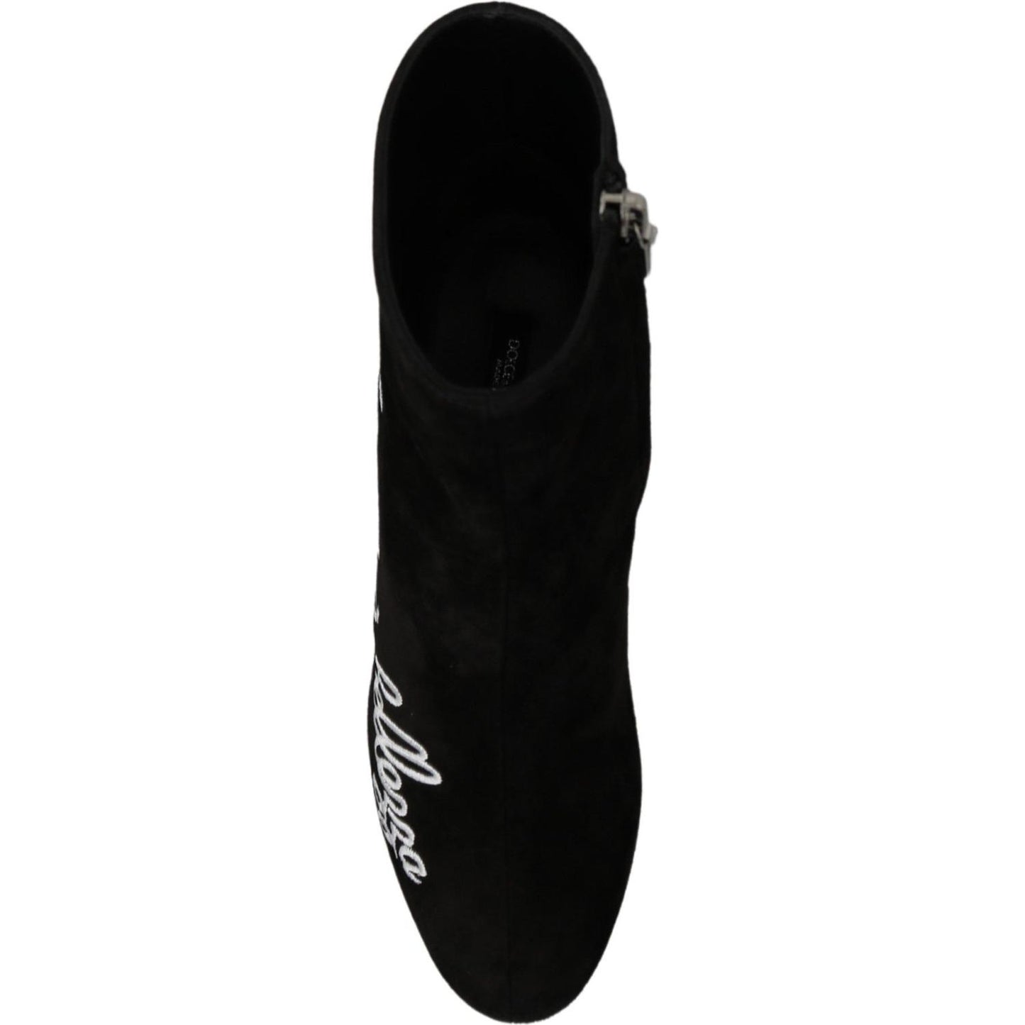 Dolce & Gabbana Black Suede L'Amore E'Bellezza Boots Shoes LA7048-35