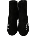 Dolce & Gabbana Black Suede L'Amore E'Bellezza Boots Shoes LA7048-35