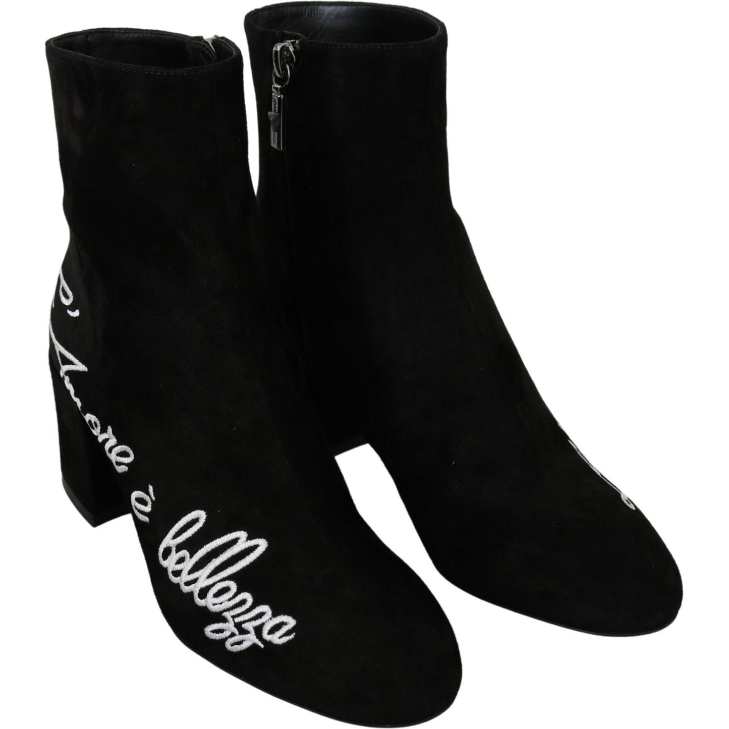 Dolce & Gabbana Black Suede L'Amore E'Bellezza Boots Shoes LA7048-35
