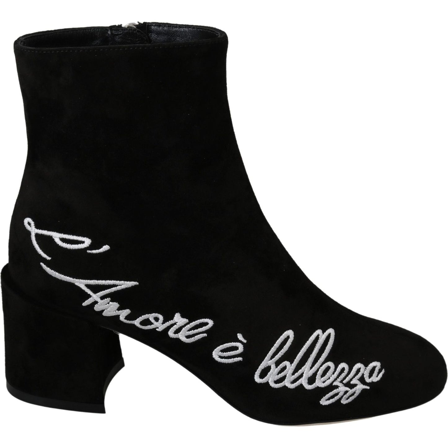 Dolce & Gabbana Black Suede L'Amore E'Bellezza Boots Shoes LA7048-35