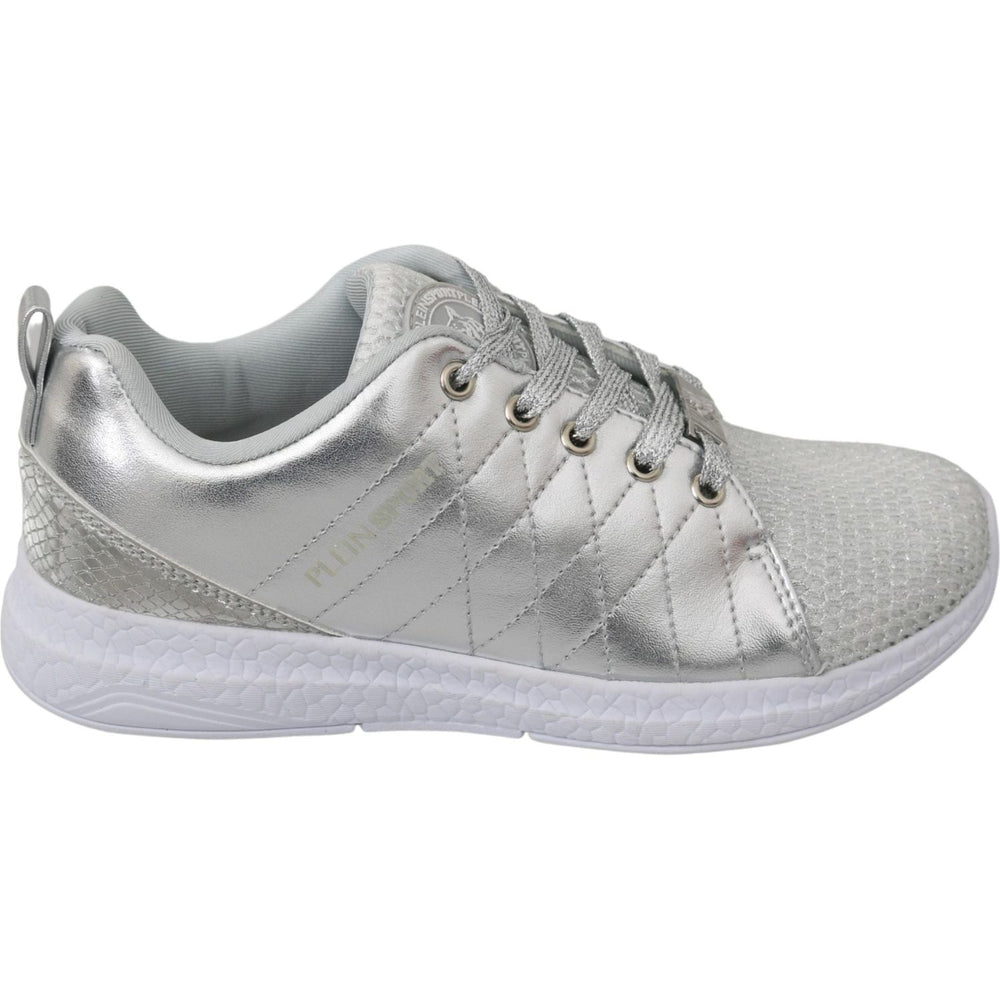 Philipp Plein Gisella Silver Polyester Sneakers Shoes LA7174-37