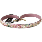 Dolce & Gabbana Pink Floral Leather Stud Accessory Shoulder Strap BEL60708