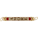 Dolce & Gabbana Gold White Textile Leather AMORE Shoulder Strap BEL60712