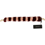 Dolce & Gabbana Pink Red Lapin Fur Accessory Shoulder Strap BEL60718