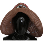Dolce & Gabbana Brown Floral Wide Brim Straw Floppy Cap Hat HAT9063-58