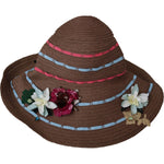 Dolce & Gabbana Brown Floral Wide Brim Straw Floppy Cap Hat HAT9063-58