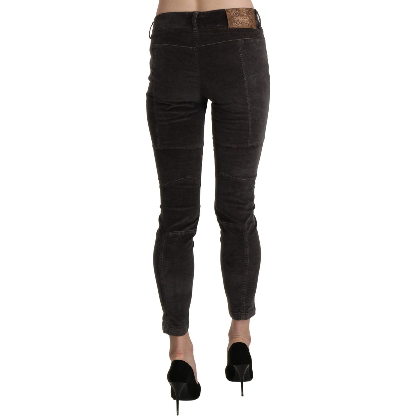 Ermanno Scervino Brown Velvet Capri Cropped Cotton Pants PAN71133-42
