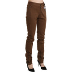 Ermanno Scervino Brown High Waist Skinny Trouser Cotton Pants PAN71138-44