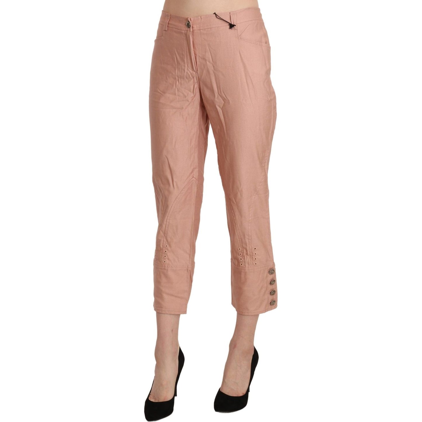 Ermanno Scervino Cotton Pink High Waist Cropped Trouser Pants PAN71139-44