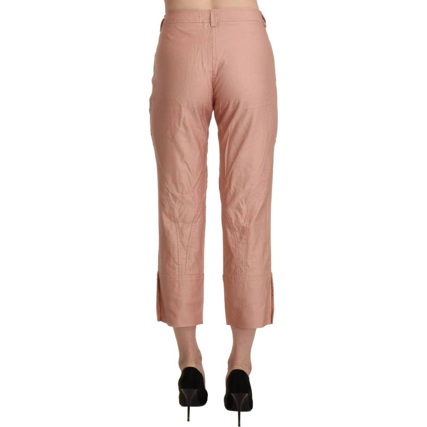 Ermanno Scervino Cotton Pink High Waist Cropped Trouser Pants PAN71139-44
