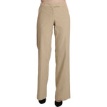 Ermanno Scervino Beige High Waist Flared Wide Leg Trouser Pants PAN71143-44