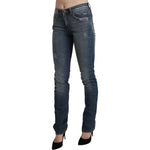 Ermanno Scervino Blue Washed Mid Waist Skinny Denim Jeans PAN71144-26