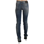Ermanno Scervino Blue Washed Mid Waist Skinny Denim Jeans PAN71144-26