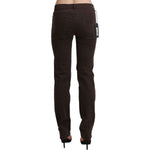 Ermanno Scervino Brown Mid Waist Skinny Slim Trouser Cotton Jeans PAN71149-32